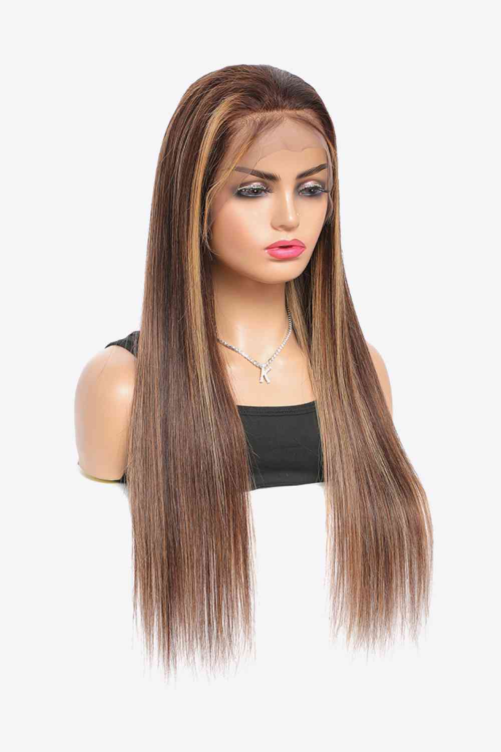 18" 160g Highlight Ombre #P4/27 13x4 Pelucas delanteras de encaje Cabello humano virgen 150% Densidad