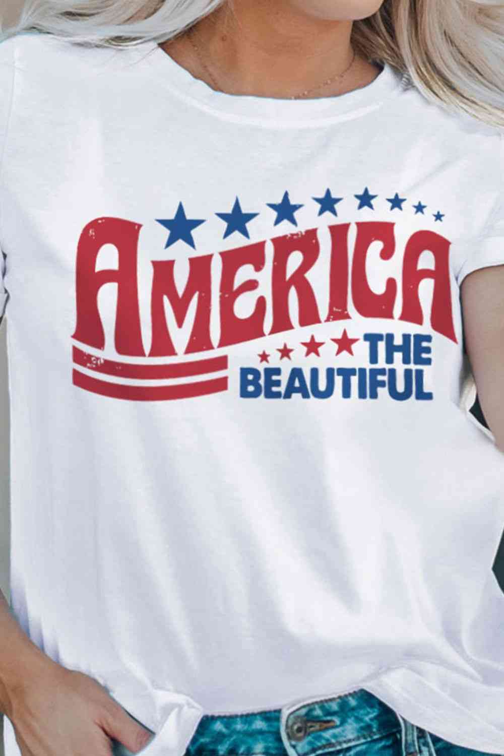 AMERICA THE BEAUTIFUL T-shirt graphique à col rond