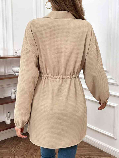 Drawstring Waist Dropped Shoulder Shirt