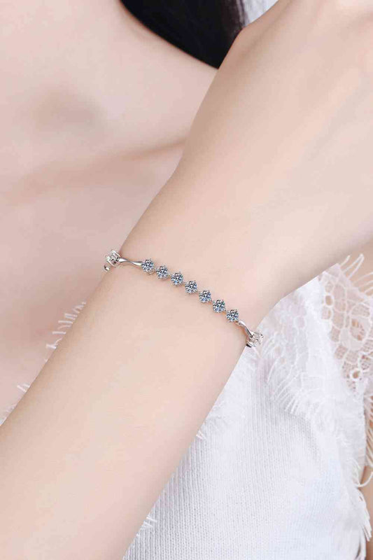 Bracelet en argent sterling 925 avec moissanite