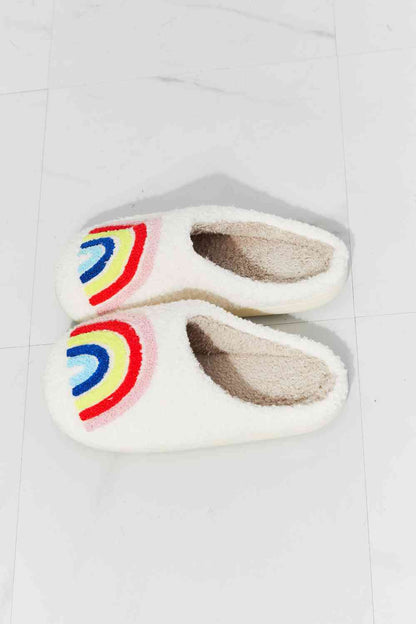 MMShoes Pantoufle en peluche arc-en-ciel