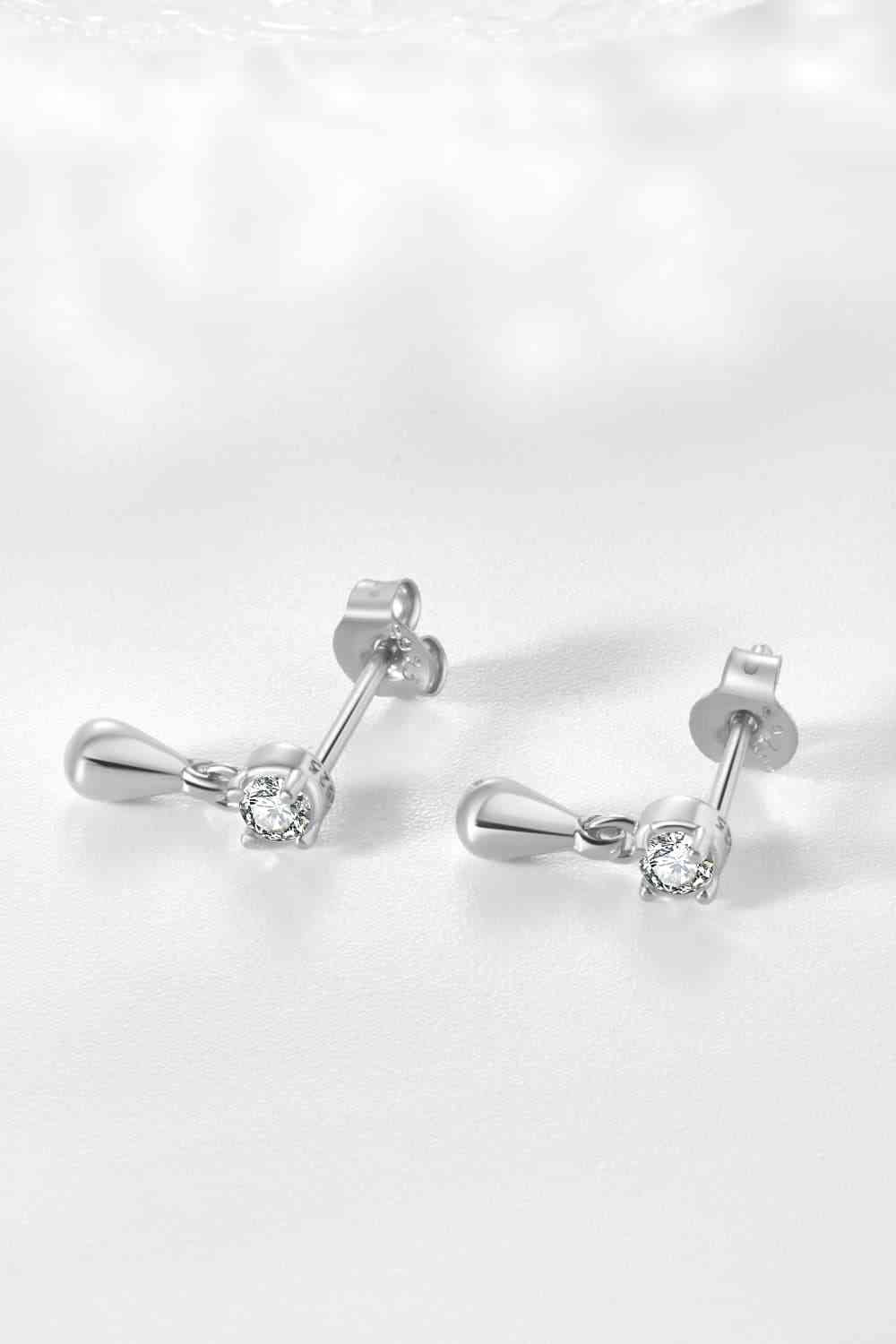 Boucles d'oreilles pendantes en argent sterling 925 avec zircon incrusté