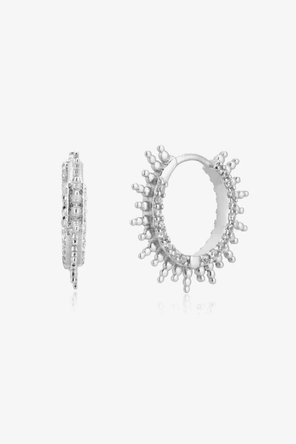 Boucles d'oreilles Huggie en argent sterling 925 et zircone