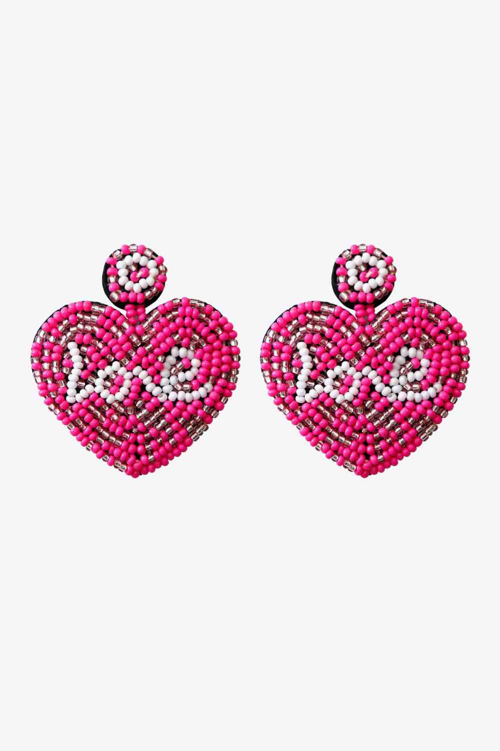 Boucles d'oreilles coeur perlé LOVE