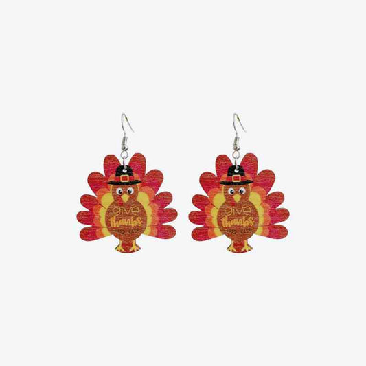 Boucles d'oreilles pendantes dinde de Thanksgiving