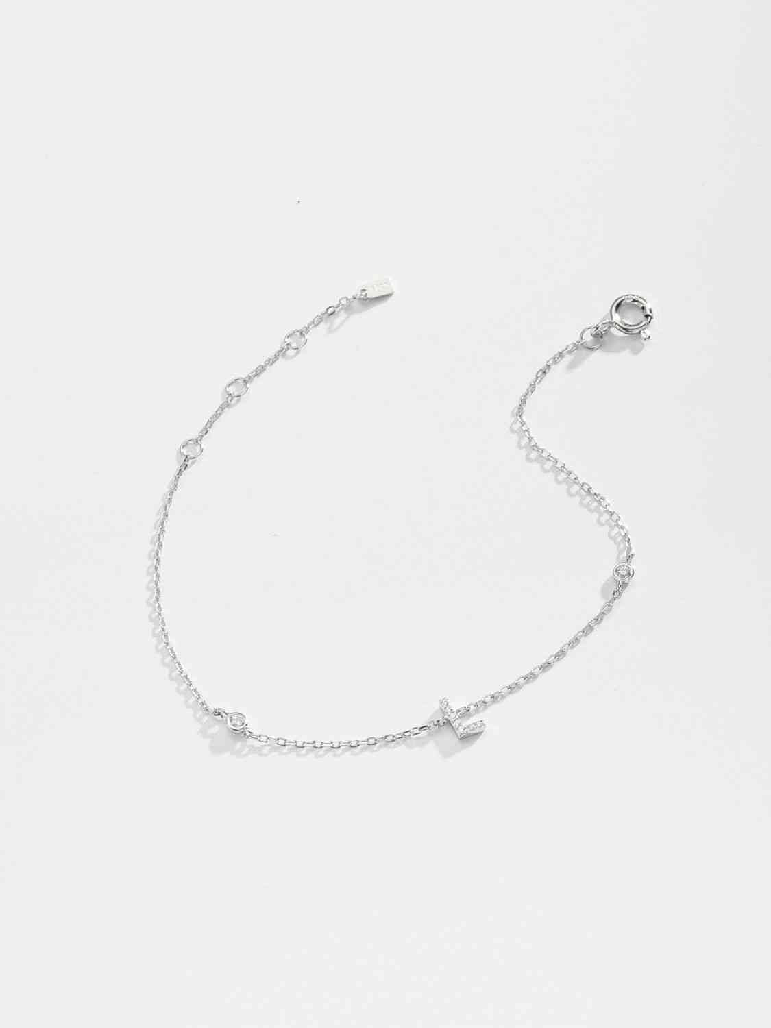 Pulsera de plata de ley 925 con circonitas de L a P