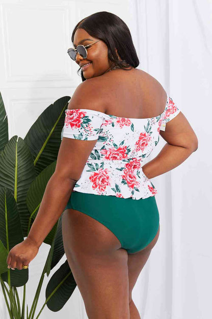 Conjunto de tankini de natación con hombros descubiertos Coastal Cutie de Marina West Swim