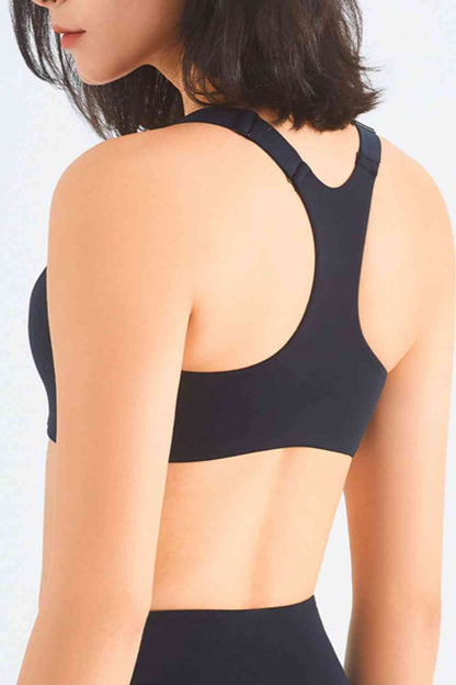 Soutien-gorge de sport zippé à dos nageur