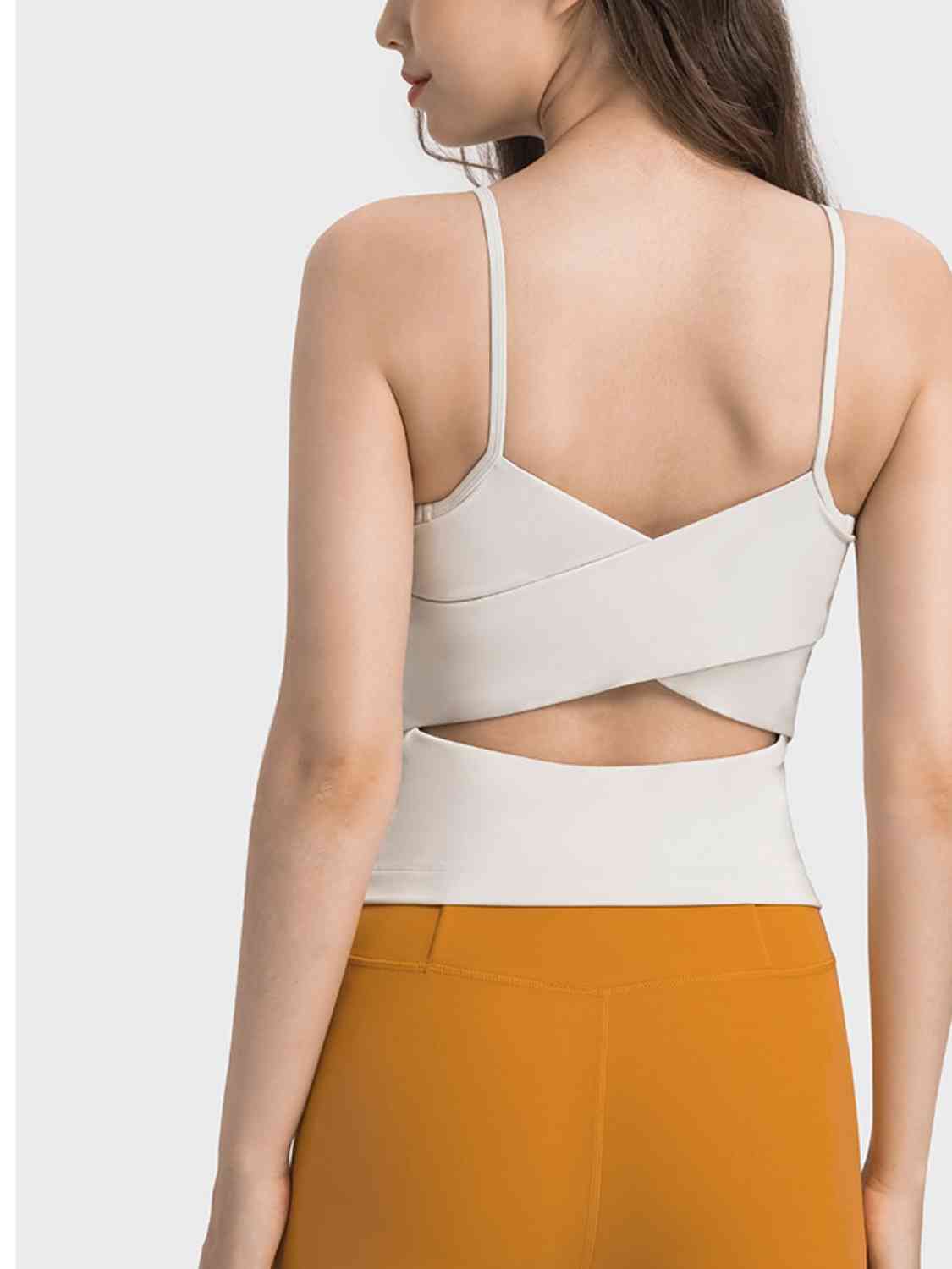 Camisole de sport à découpes entrecroisées