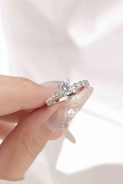 Bague en argent sterling 925 moissanite 1 carat