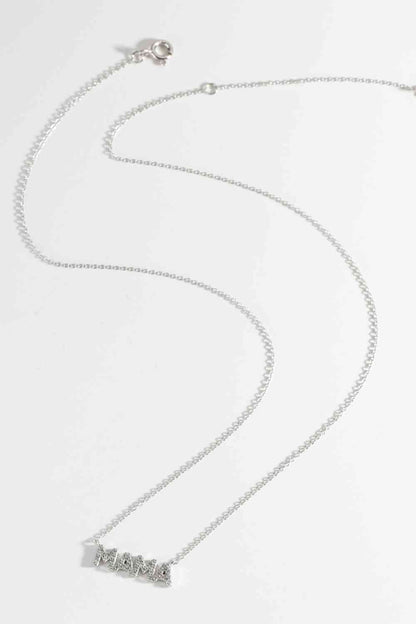 Collier en argent sterling 925 avec zircons MAMA