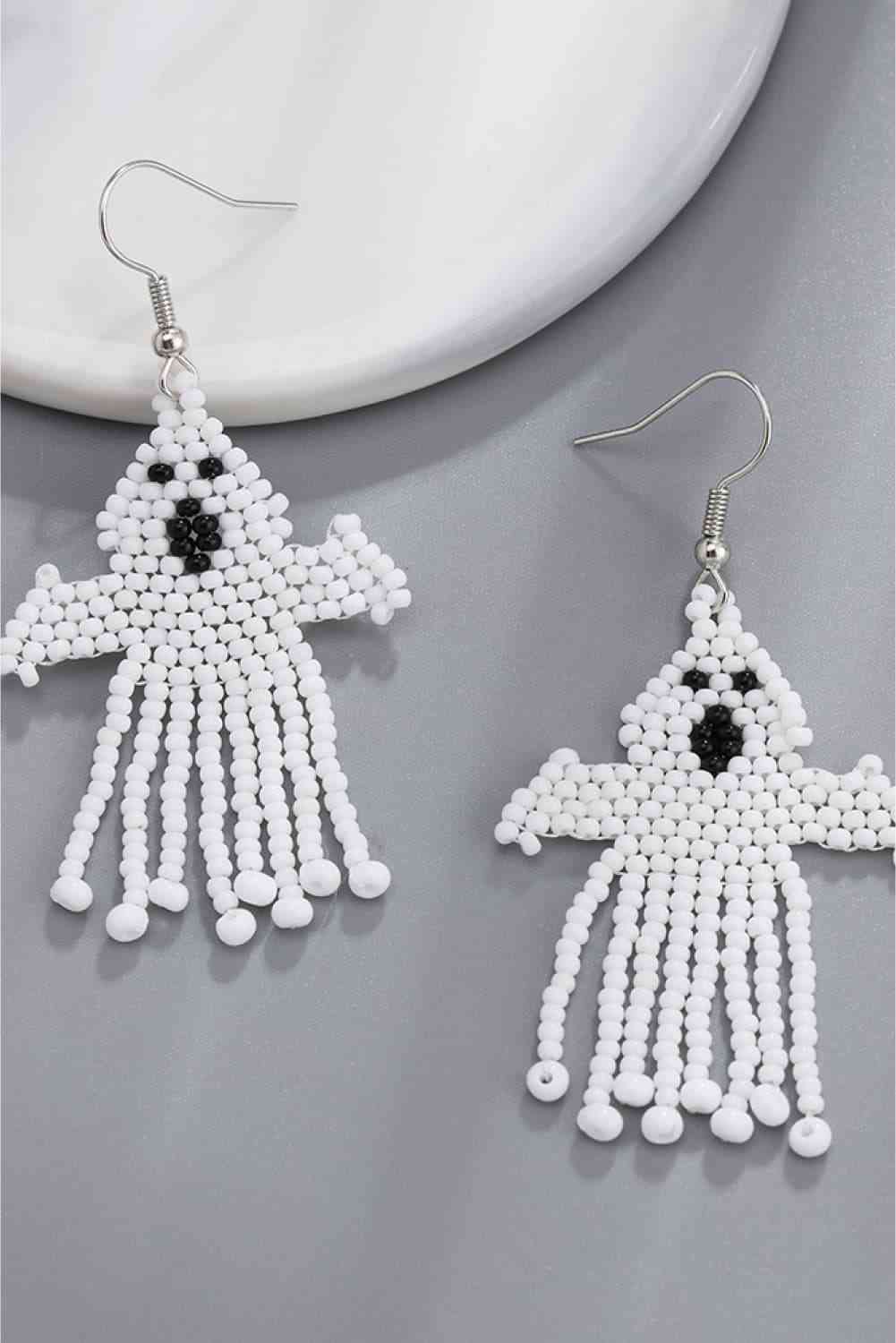 Boucles d'oreilles pendantes perlées