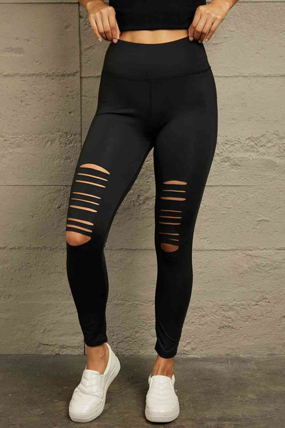 Legging coupe slim effet vieilli à large ceinture Double Take