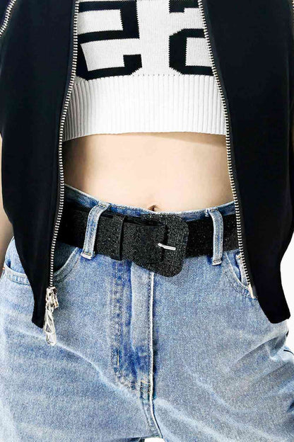 Ceinture en cuir PU pailleté