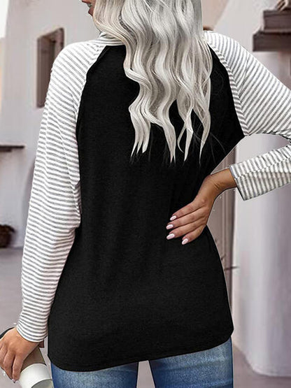 Striped Turtleneck Long Sleeve T-Shirt