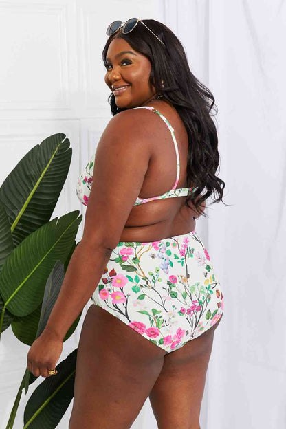 Marina West Swim Take A Dip - Bikini taille haute torsadé en crème