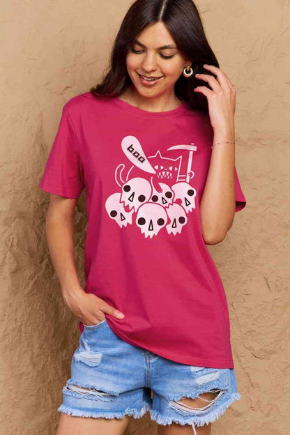 Simply Love T-shirt en coton avec image BOO pleine taille