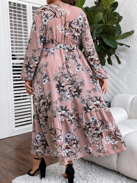 Robe Longue à Col Surplis de Grande Taille