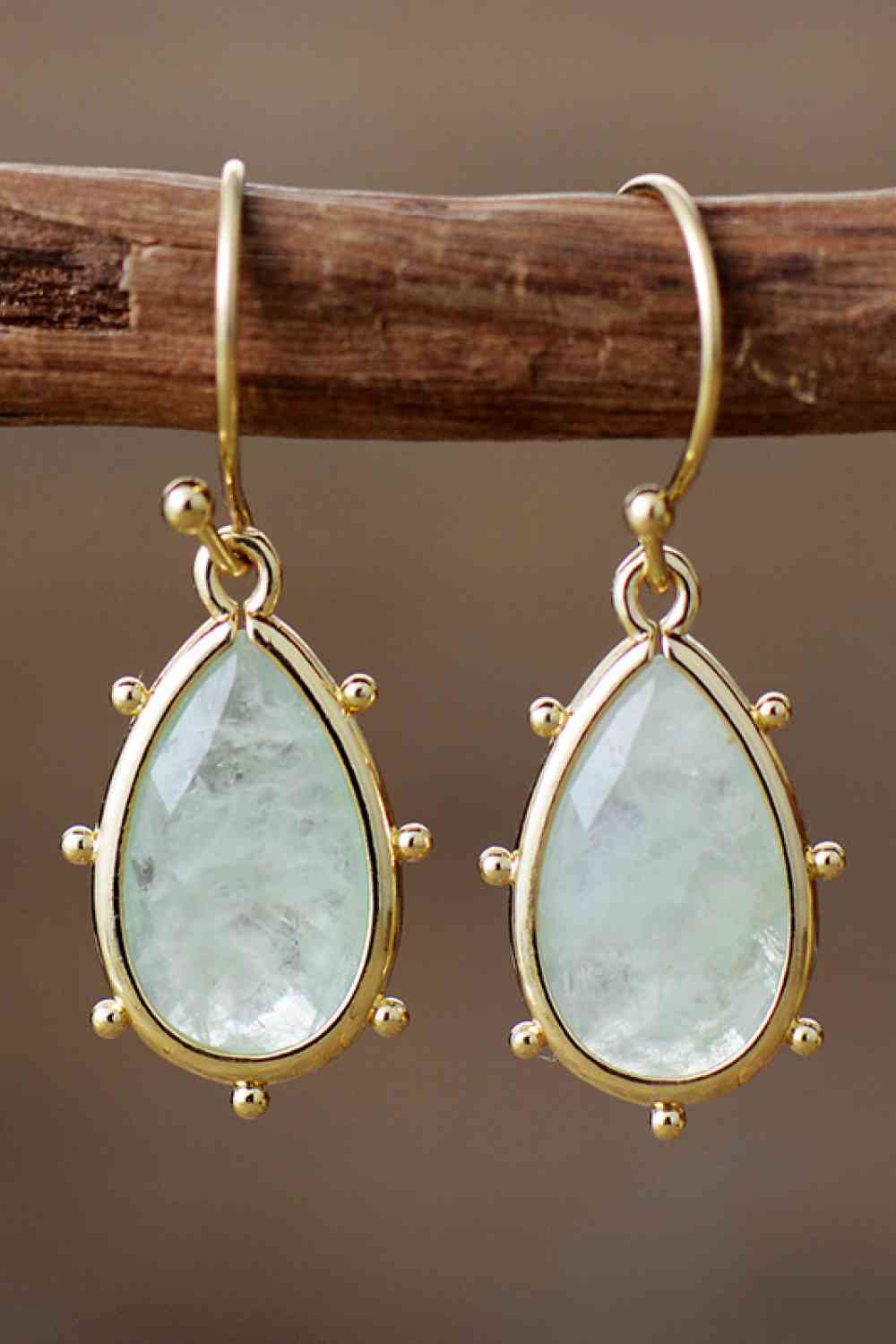 Natural Stone Teardrop Earrings