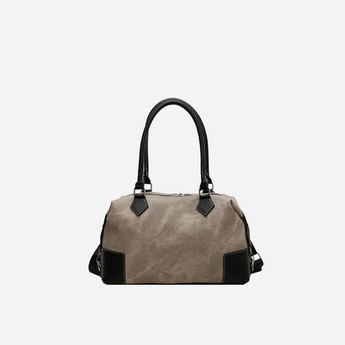 Sac à bandoulière en cuir PU contrasté