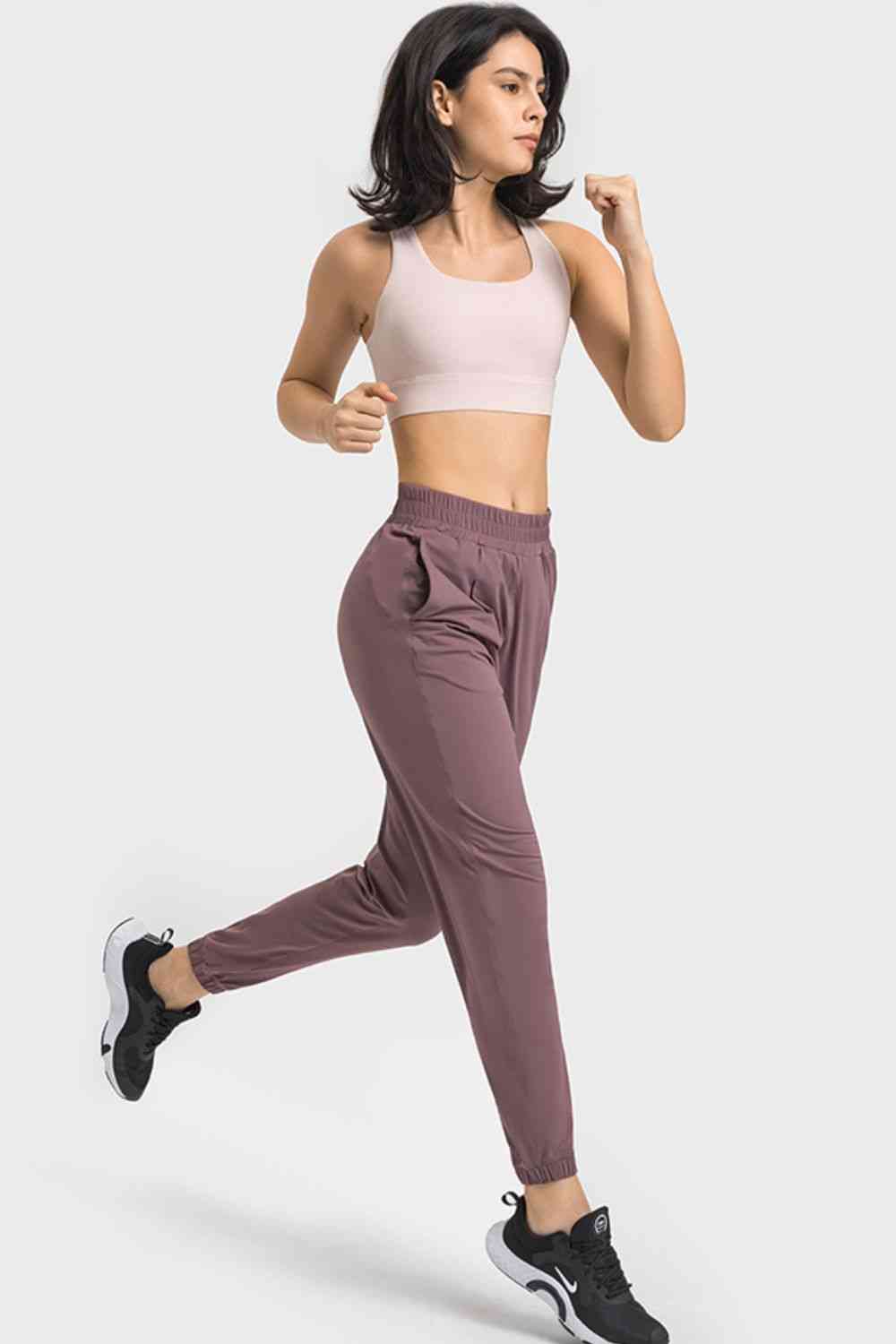 Pantalon de yoga à taille élastique avec poches