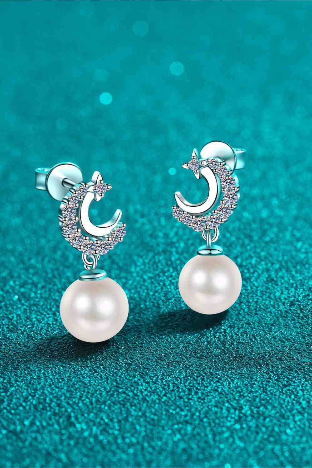 Boucles d'oreilles pendantes en perles de moissanite