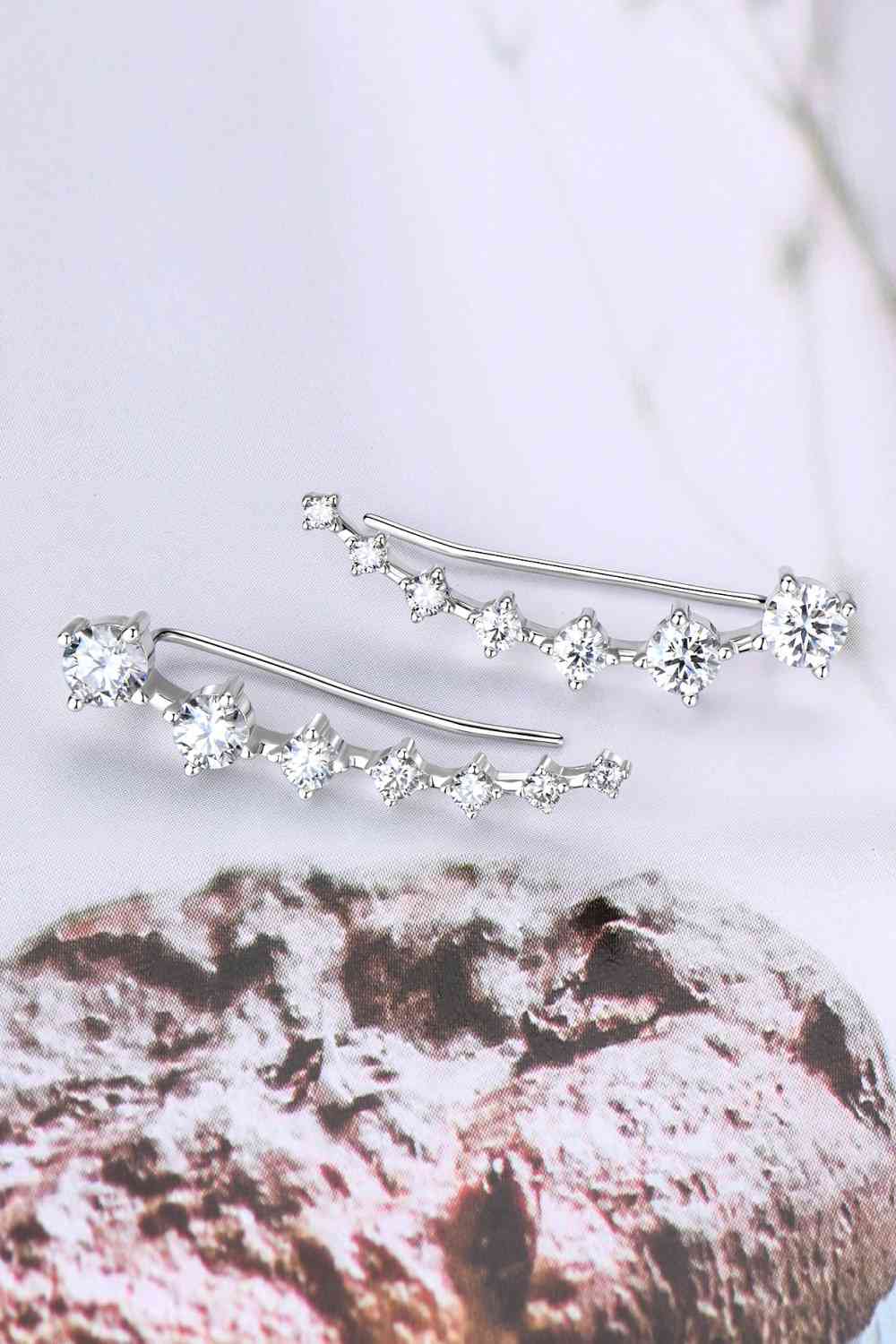 Boucles d'oreilles en argent sterling 925 moissanite 1,9 carat