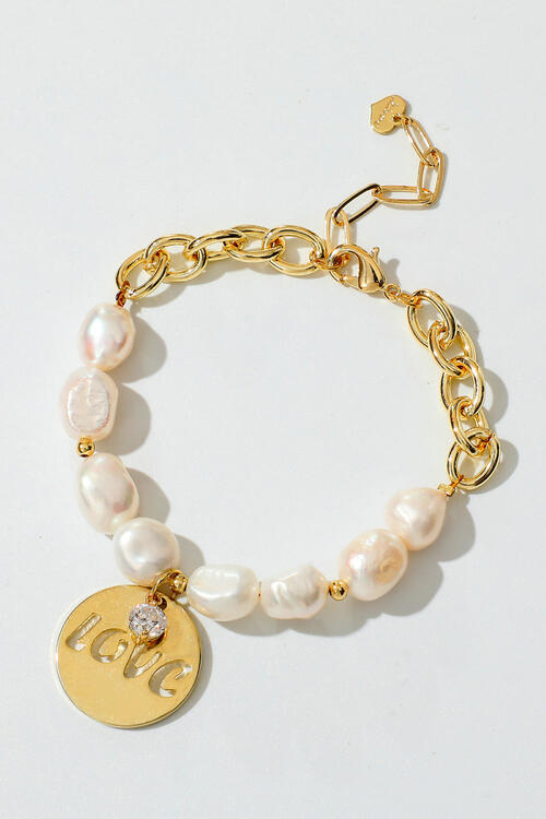 Bracelet de perles d'eau douce LOVE 