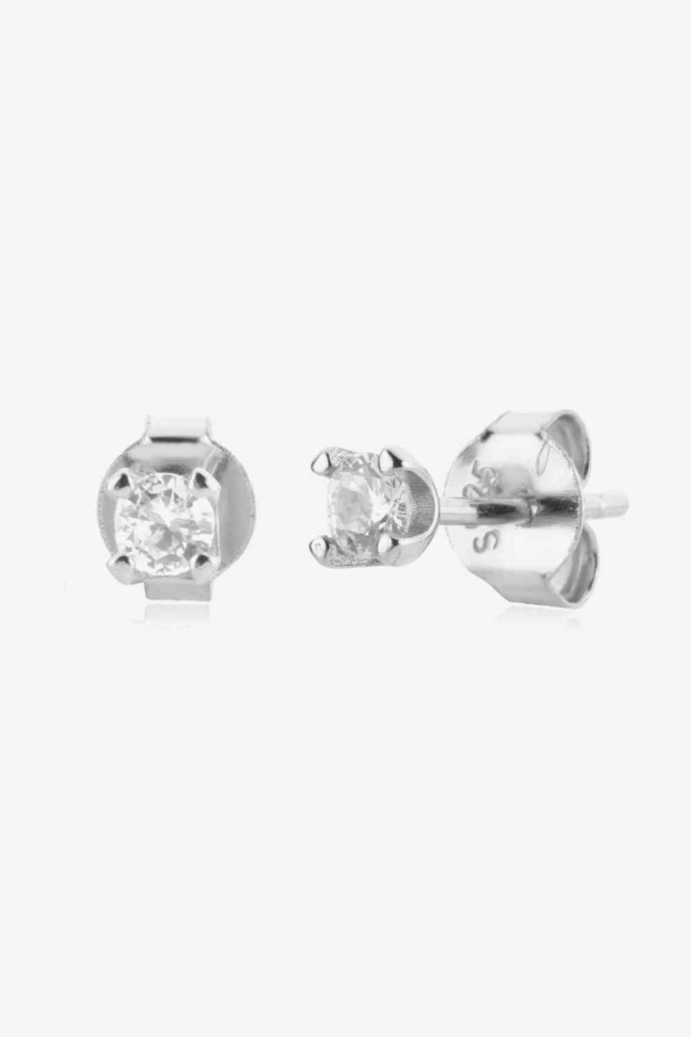 Boucles d'oreilles à tige en argent sterling 925 avec zircone