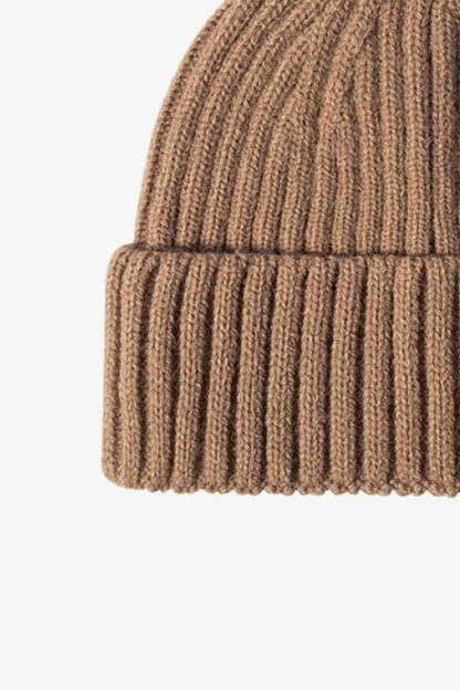 Gorro con puños de punto acanalado