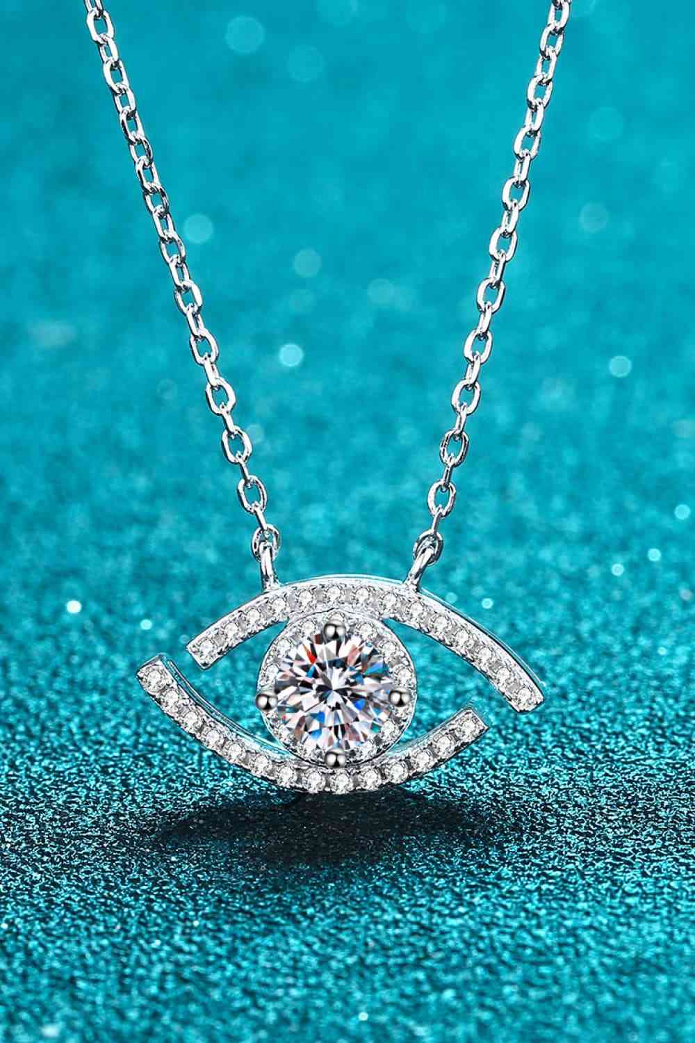 Colgante Moissanite Evil Eye Collar de plata de ley 925