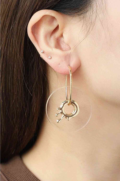 Boucles d'oreilles pendantes créoles contrastées