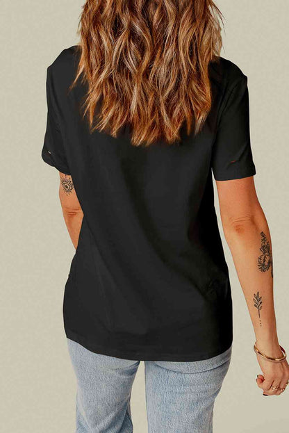 Distressed Round Neck Tee