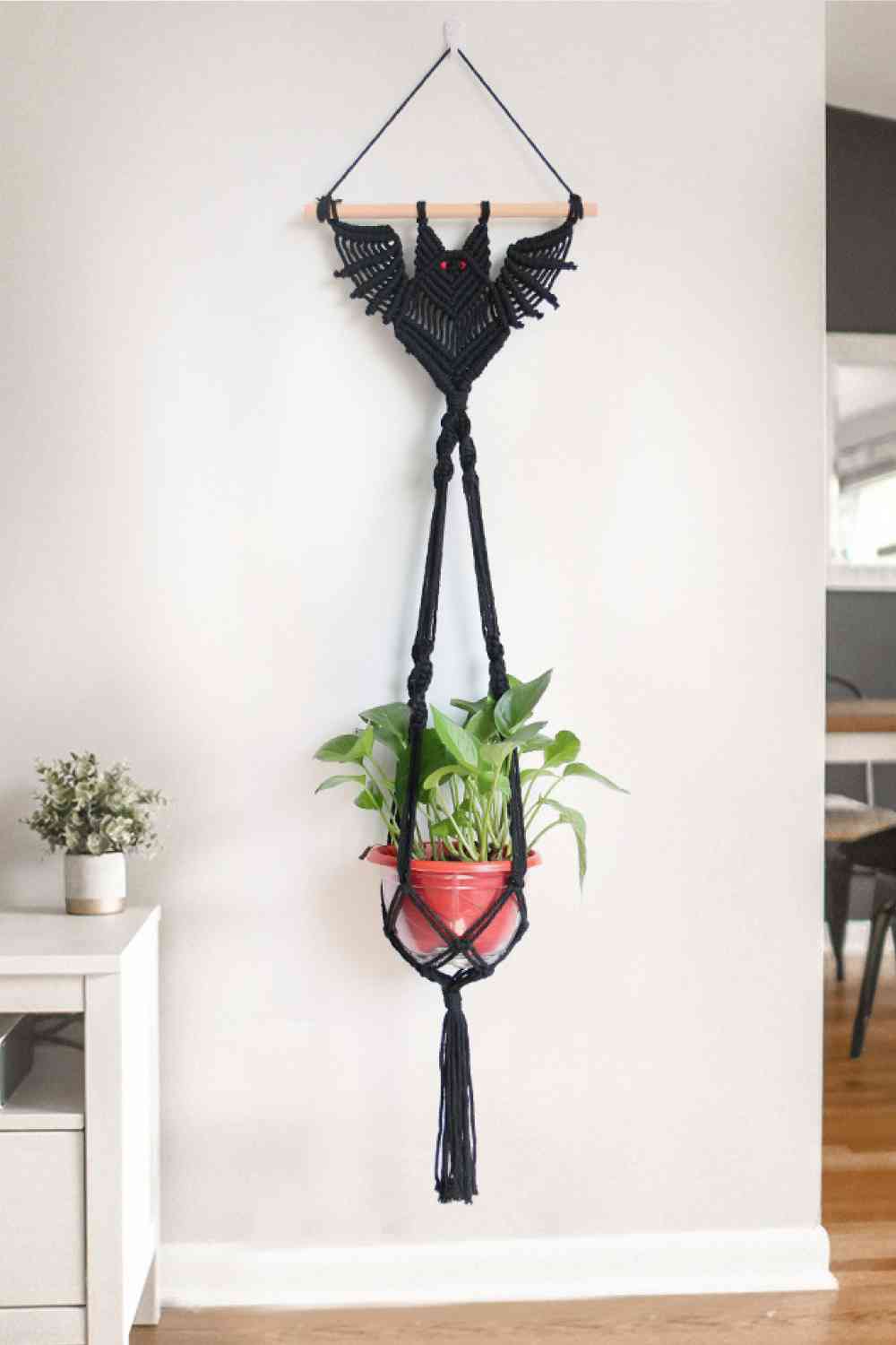 Support mural pour plantes en macramé chauve-souris de 39,4 po