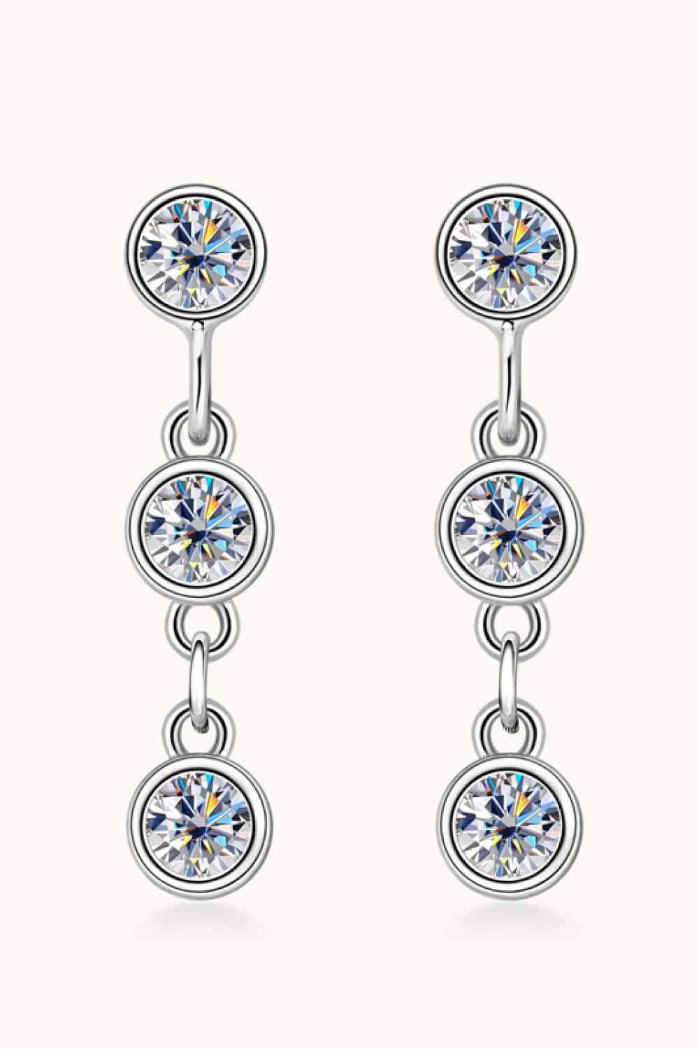 Boucles d'oreilles pendantes en argent sterling 925 Moissanite