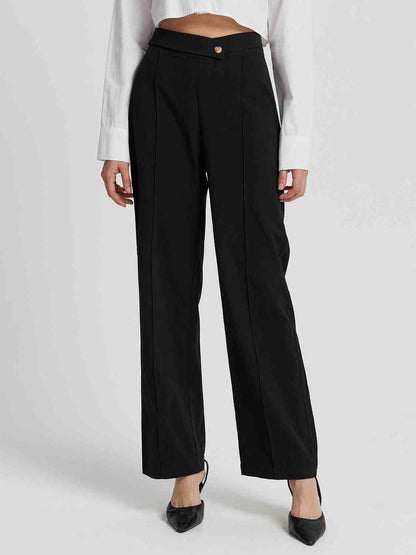 Pantalon droit taille haute