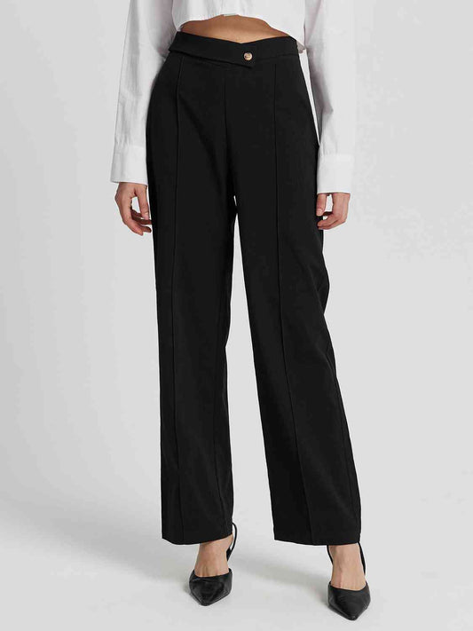 Pantalon droit taille haute