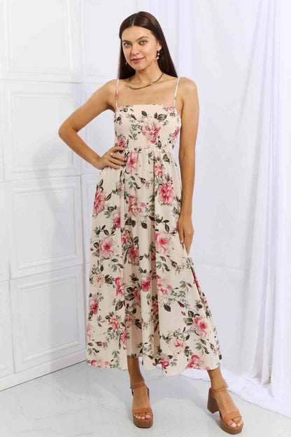 OneTheLand - Robe longue florale sans manches Hold Me Tight en rose