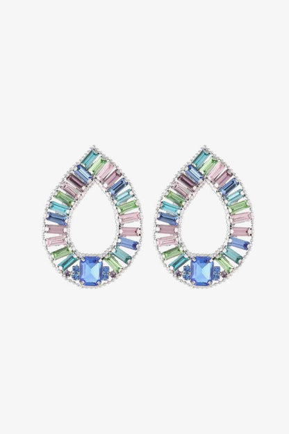 Boucles d'oreilles en pierre de verre multicolore