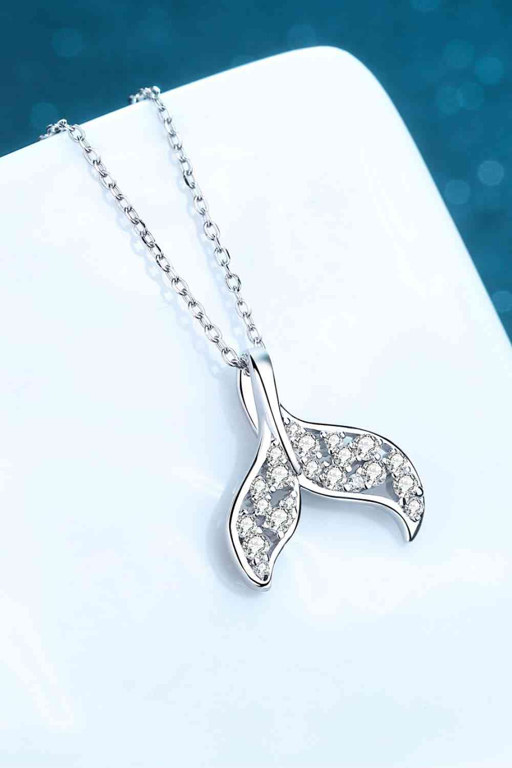 Collier avec pendentif queue de poisson Moissanite en argent sterling 925