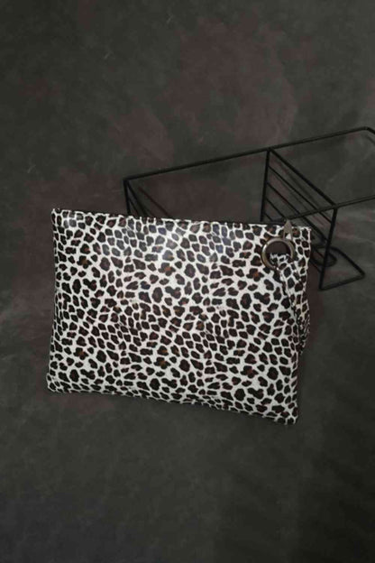 Pochette en cuir PU léopard