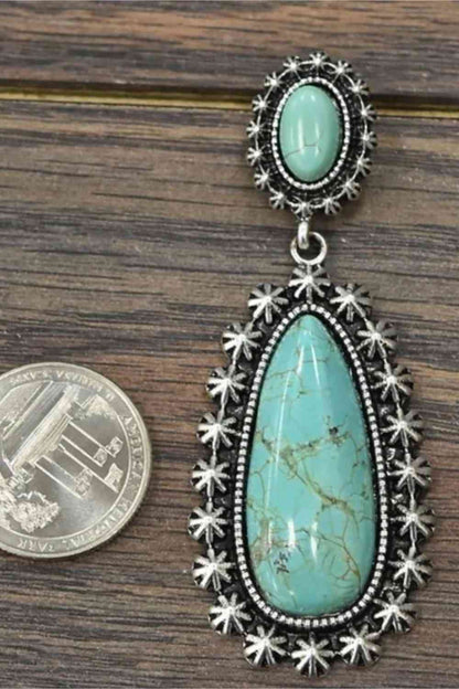 Boucles d'oreilles turquoise artificielles