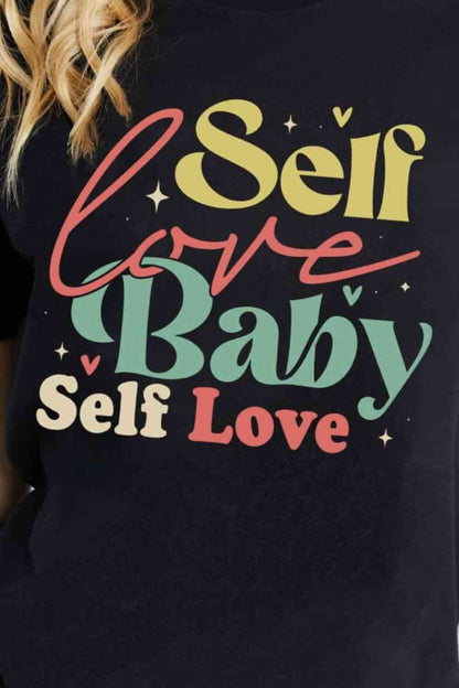 Camiseta de algodón con gráfico SELF LOVE BABY SELF LOVE de Simply Love