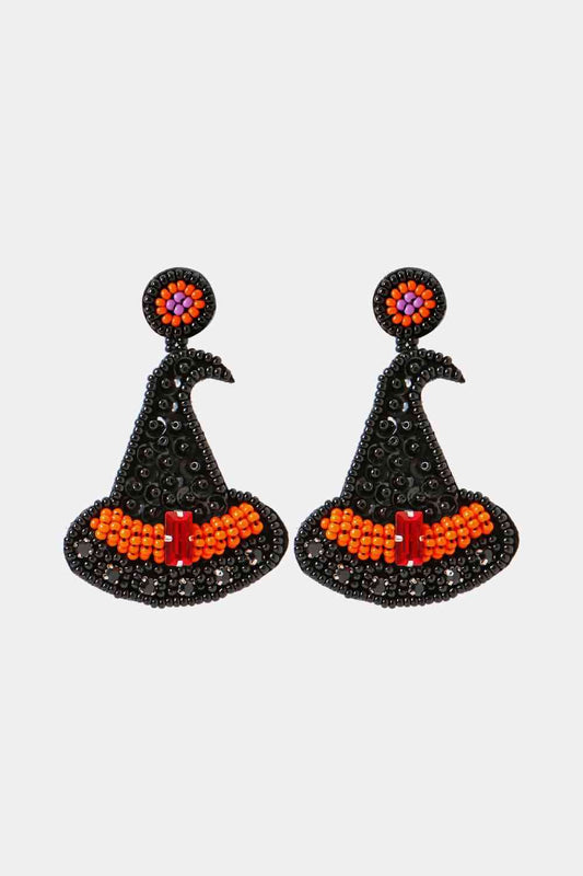 Boucles d'oreilles pendantes en perles en forme de chapeau de sorcière