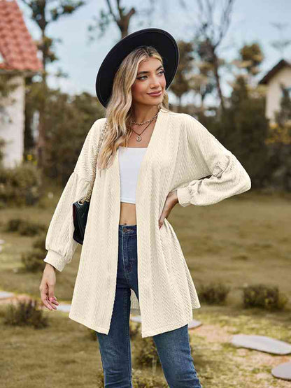 Cardigan long ouvert sur le devant