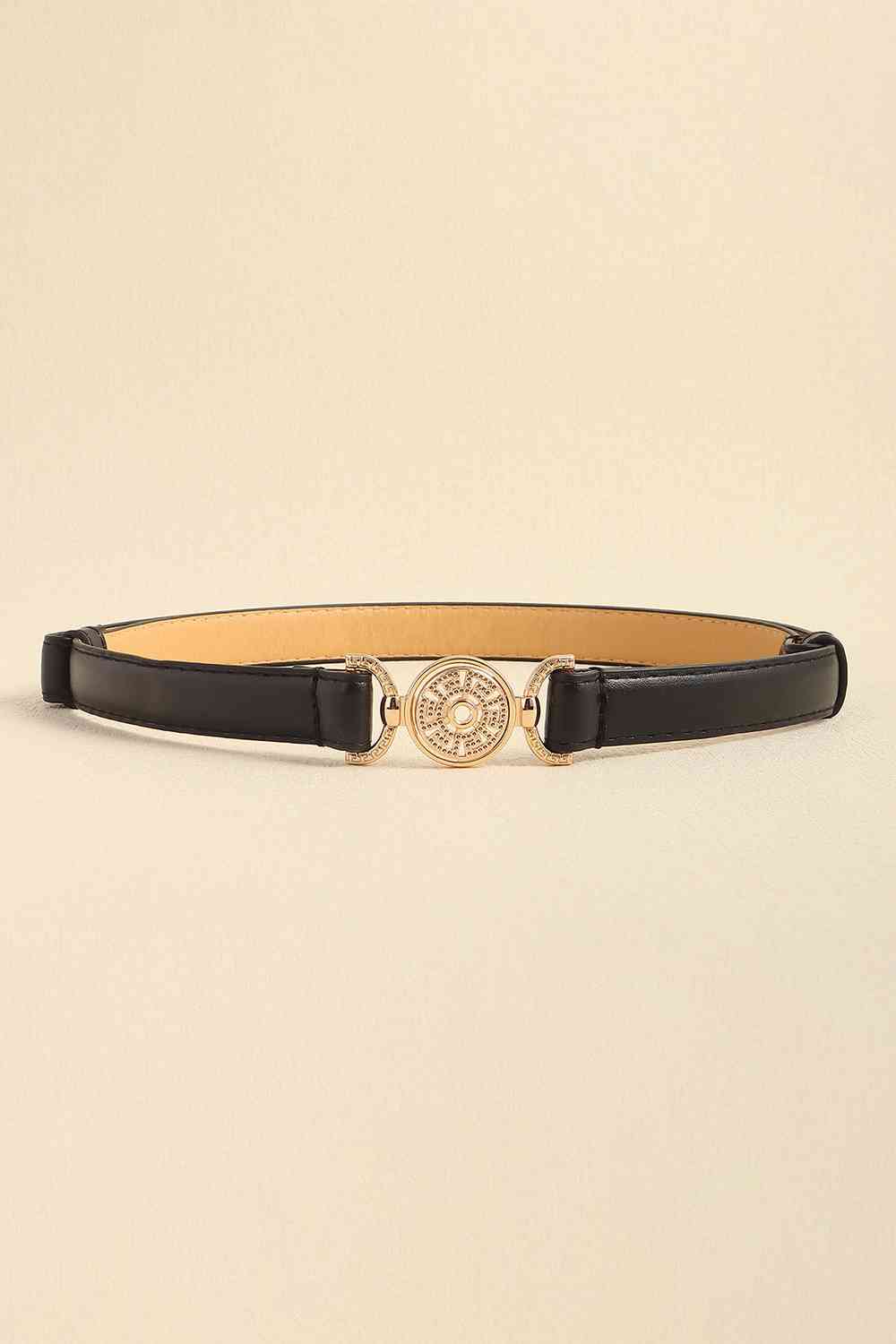 Ceinture en cuir PU décorée de strass