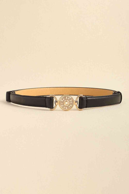 Ceinture en cuir PU décorée de strass