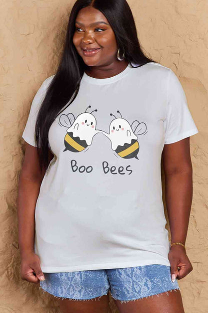 Simply Love T-shirt en coton graphique BOO BEES pleine taille