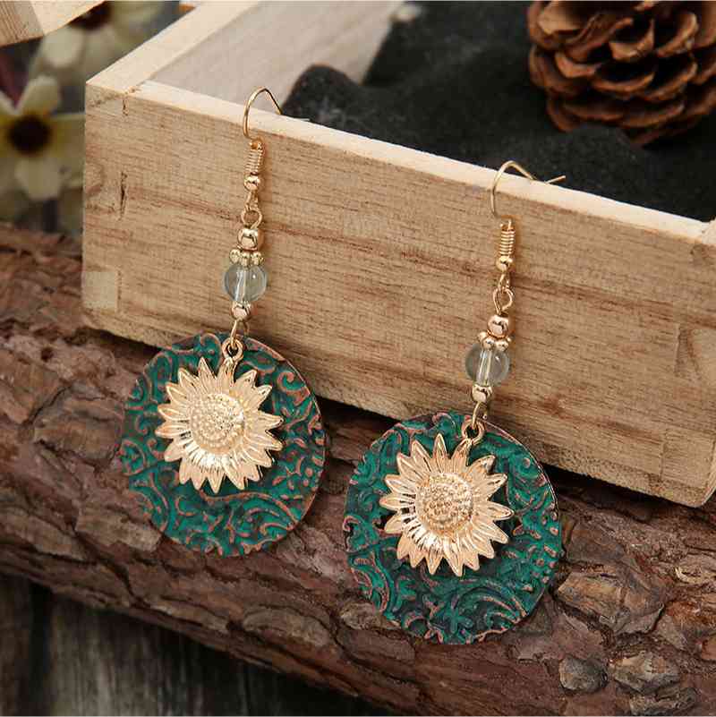 Sunflower Alloy Drop Earrings