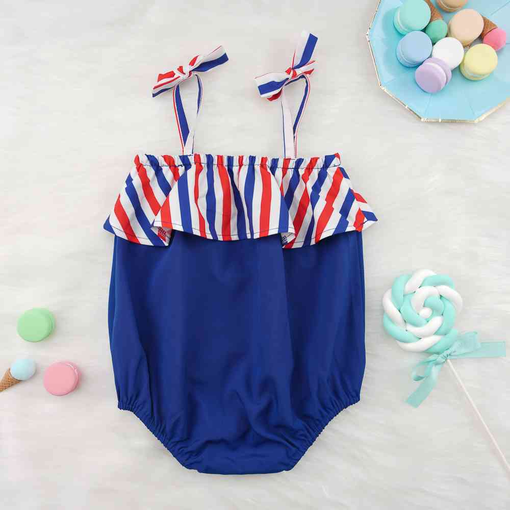 Striped Bow Detail Bodysuit